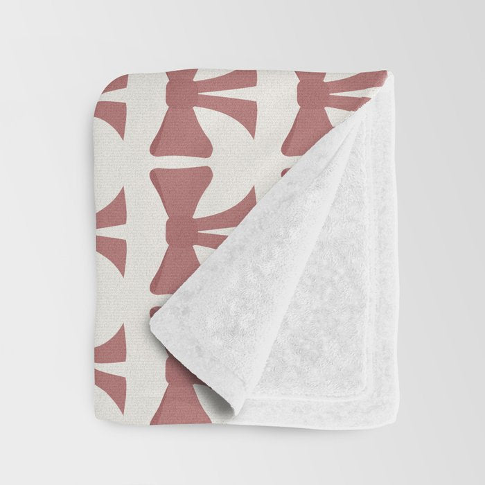 Vintage Bows III Pink Throw Blanket Gallery Image 3