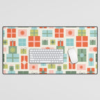 Retro Christmas Presents Desk Mat Gallery Image 1