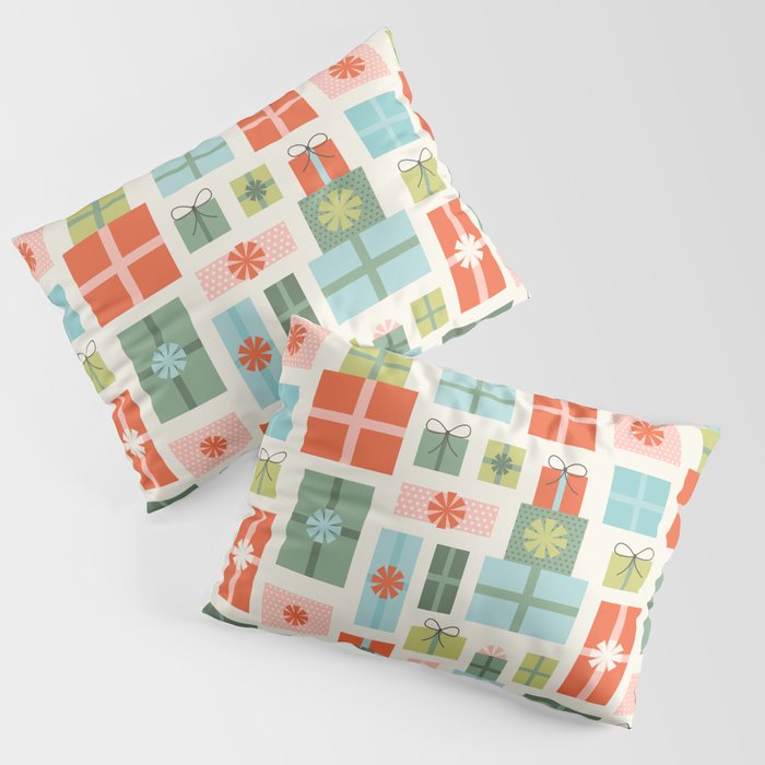 Retro Christmas Presents Pillow Sham Gallery Image 3