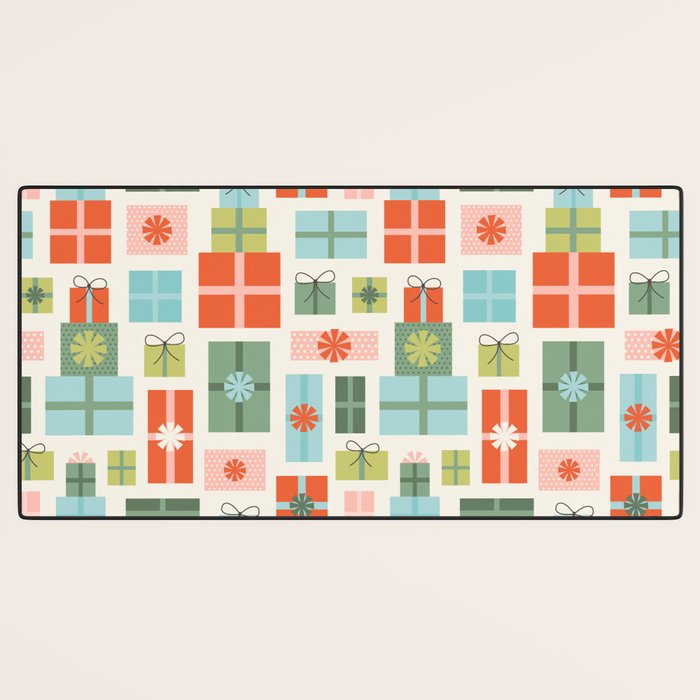 Retro Christmas Presents Desk Mat Gallery Image 3