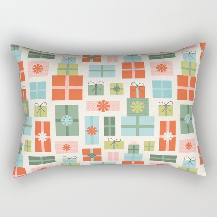 Retro Christmas Presents Rectangular Pillow Gallery Image 2