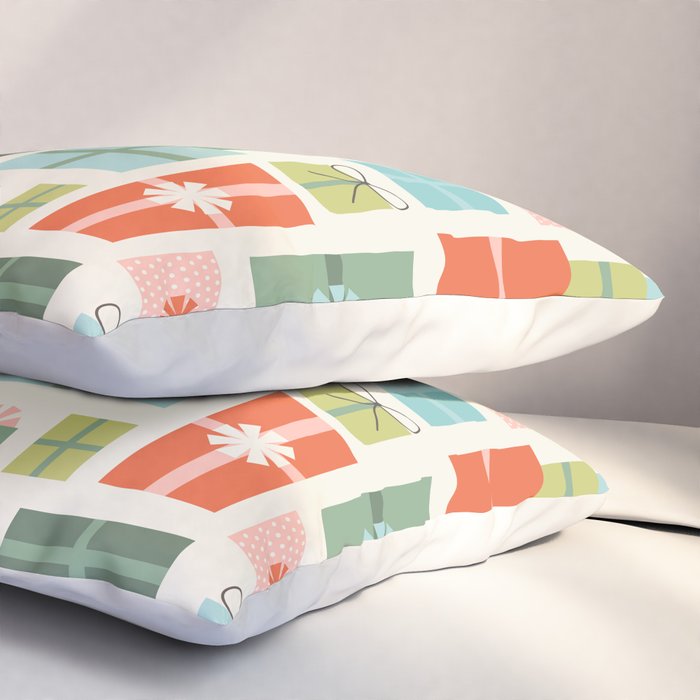 Retro Christmas Presents Pillow Sham Gallery Image 3