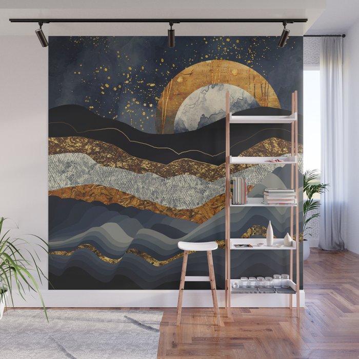 Metallic Mountains Wall Mural Gallery Image 1