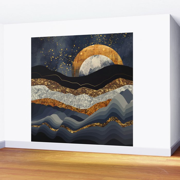 Metallic Mountains Wall Mural Gallery Image 2