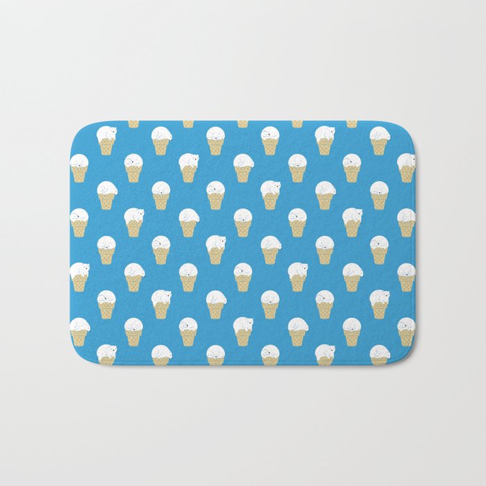 Polar Bear Ice Cream Pattern Bath Mat Gallery Image 1