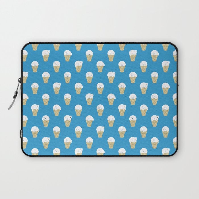 Polar Bear Ice Cream Pattern Laptop Sleeve Gallery Image 1