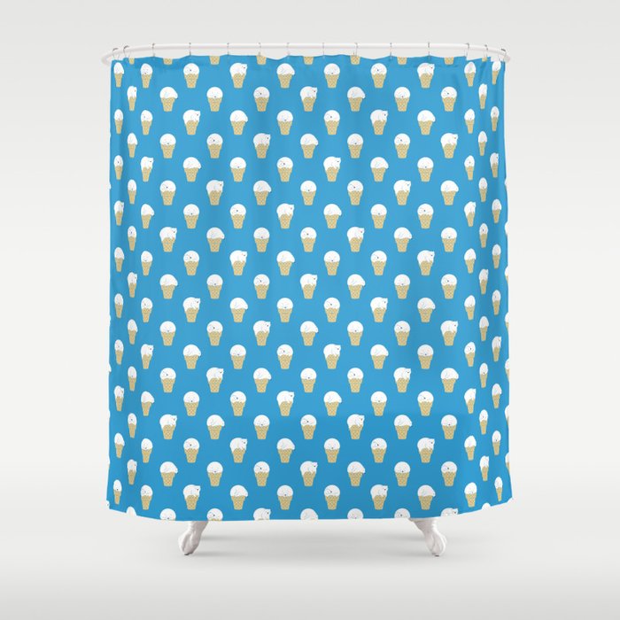 Polar Bear Ice Cream Pattern Shower Curtain Gallery Image 1