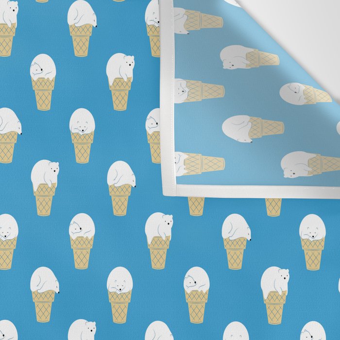 Polar Bear Ice Cream Pattern Wall Tapestry Gallery Image 3