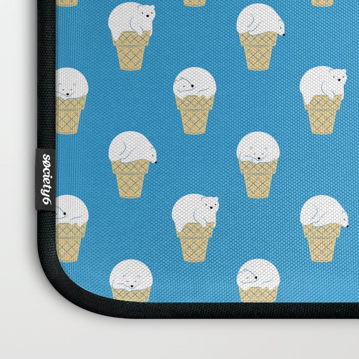 Polar Bear Ice Cream Pattern Laptop Sleeve Gallery Image 3