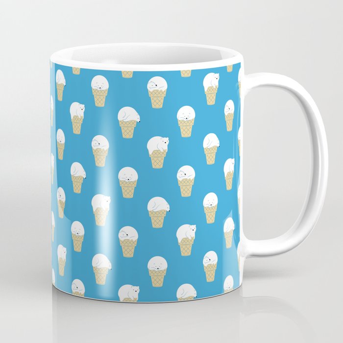 Polar Bear Ice Cream Pattern Coffee Mug Gallery Image 1
