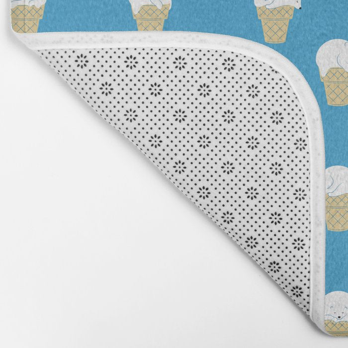 Polar Bear Ice Cream Pattern Bath Mat Gallery Image 2