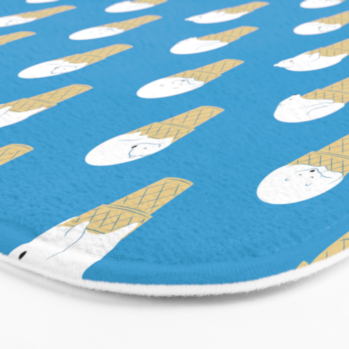 Polar Bear Ice Cream Pattern Bath Mat Gallery Image 3