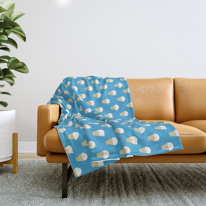 Polar Bear Ice Cream Pattern Throw Blanket Gallery Image 1