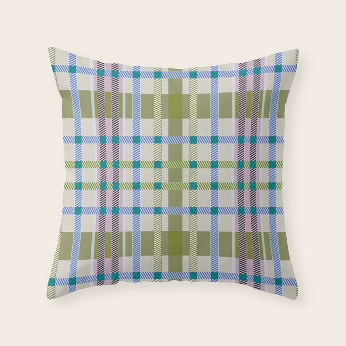 Vibrant Plaid Fusion C Throw Pillow Gallery Image 6