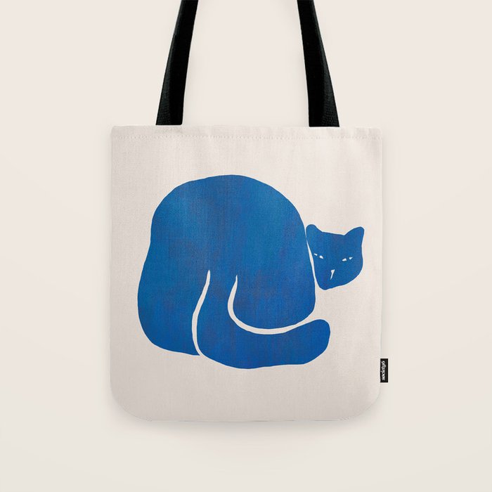 Blue cat Tote Bag Gallery Image 1