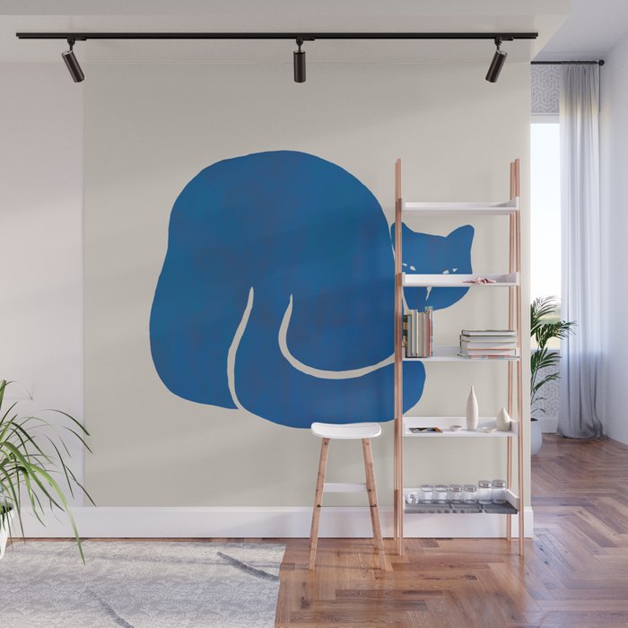 Blue cat Wall Mural Gallery Image 1