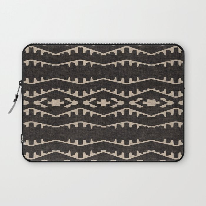 Country Western Pattern in Black Laptop Sleeve Gallery Image 1