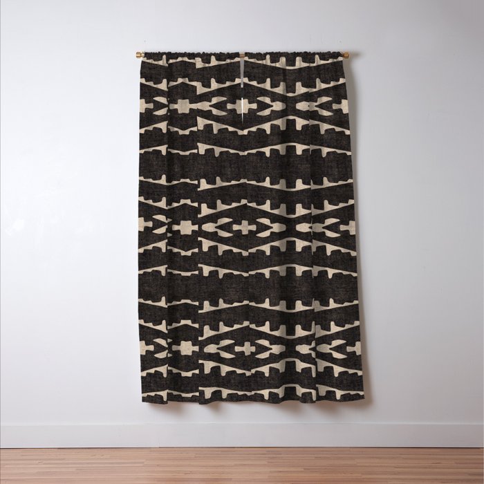 Country Western Pattern in Black Window Curtain Gallery Image 3