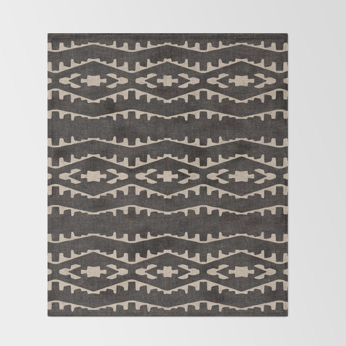 Country Western Pattern in Black Throw Blanket Gallery Image 2