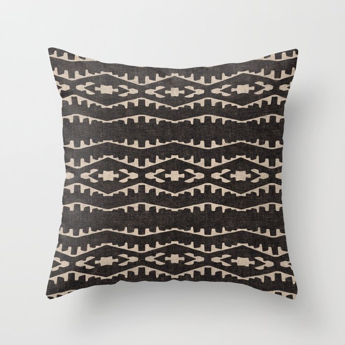 Country Western Pattern in Black Throw Pillow Gallery Image 1