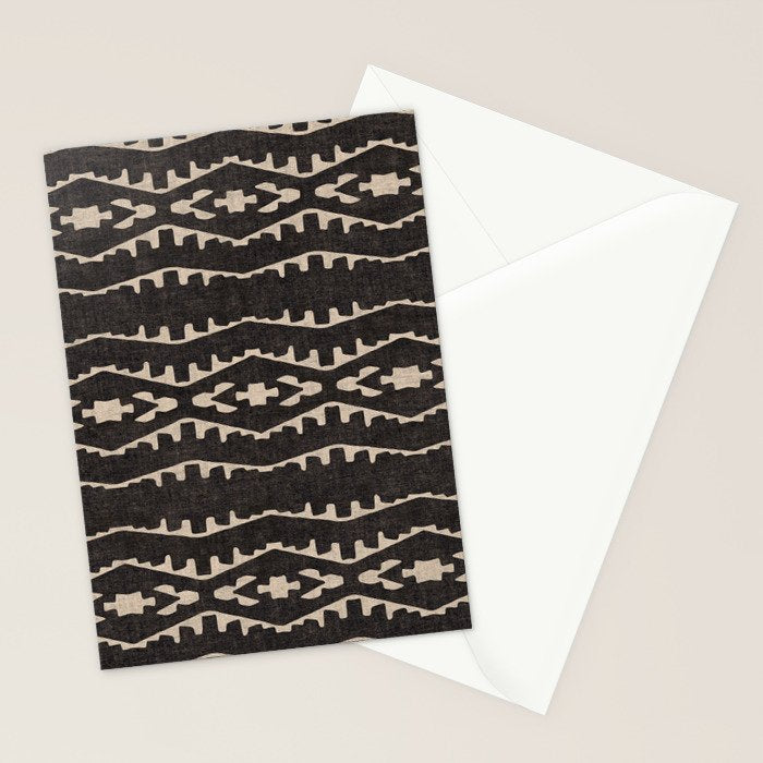 Country Western Pattern in Black Stationery Card Gallery Image 2