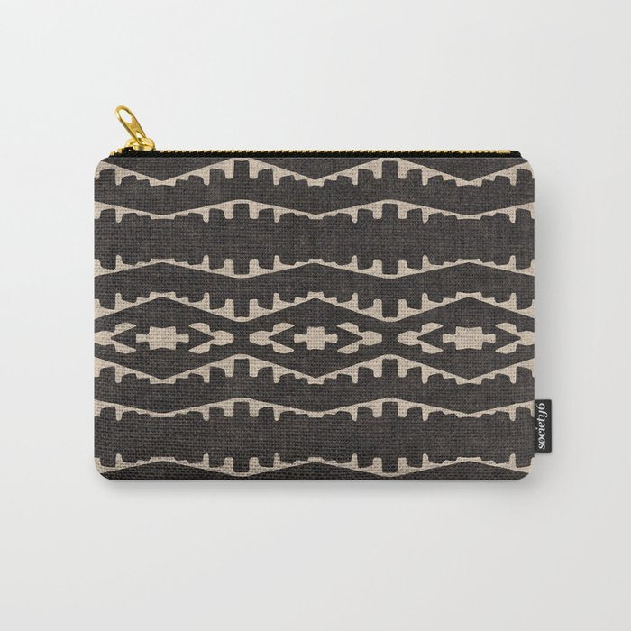 Country Western Pattern in Black Carry All Pouch Gallery Image 1