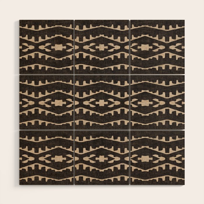 Country Western Pattern in Black Wood Wall Art Gallery Image 1