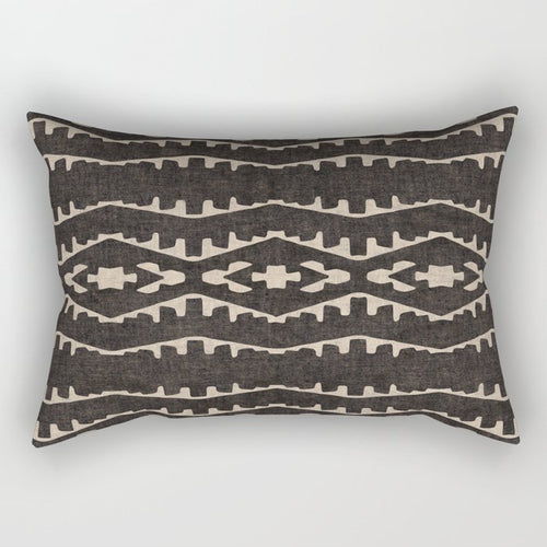 Country Western Pattern In Black Rectangular Pillow
