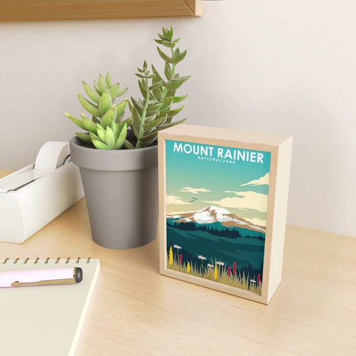 Mount Rainier National Park Travel Poster Mini Art Print Gallery Image 2