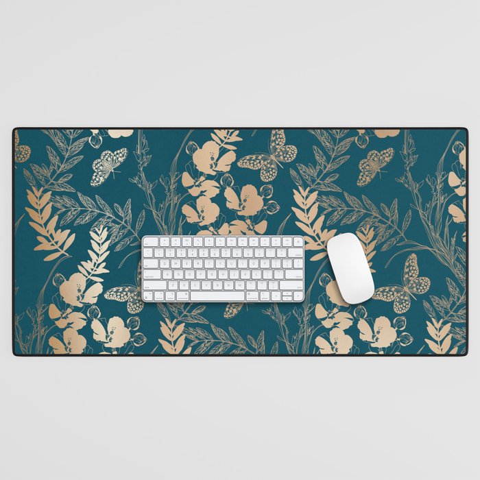 Exotic Florals and Butterflies Desk Mat Gallery Image 1