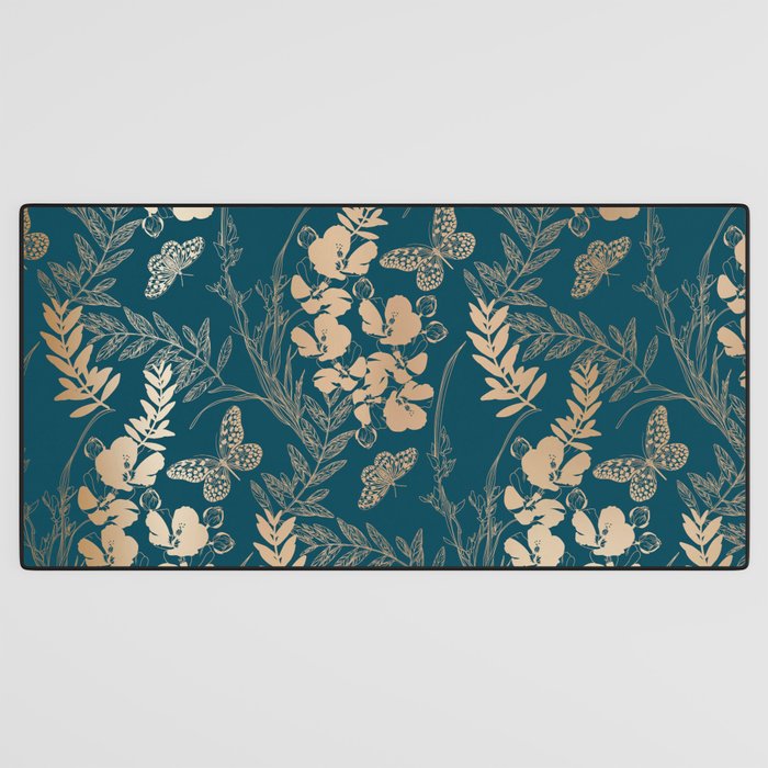 Exotic Florals and Butterflies Desk Mat Gallery Image 3