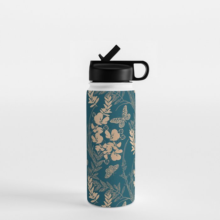 Exotic Florals and Butterflies Water Bottle Gallery Image 1