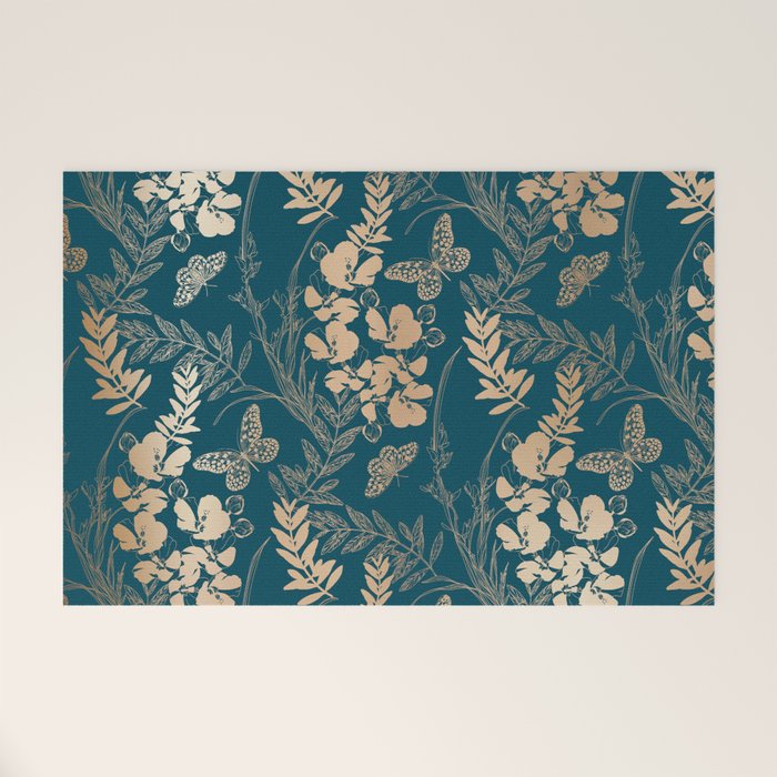 Exotic Florals and Butterflies Welcome Mat Gallery Image 1