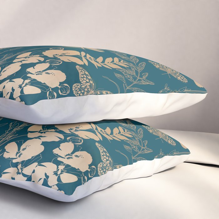 Exotic Florals and Butterflies Pillow Sham Gallery Image 3