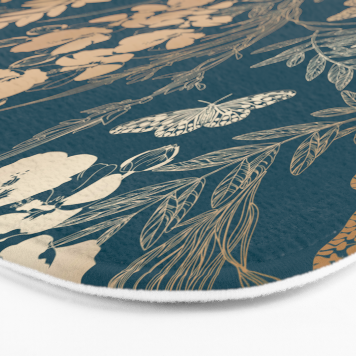 Exotic Florals and Butterflies Bath Mat Gallery Image 3