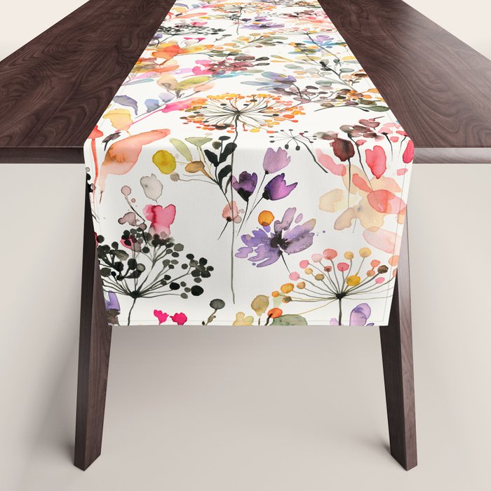 Watercolor Wild grasses watercolor Table Runner Gallery Image 1