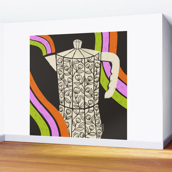 Moka Pot Rainbow - Black Wall Mural Gallery Image 2