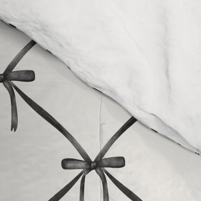 Bows & Ribbons Pattern IV Black and White Comforter Gallery Image 4