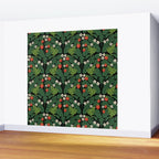 Bullfrogs And Wild Strawberries On Black Wall Mural Gallery Image 2