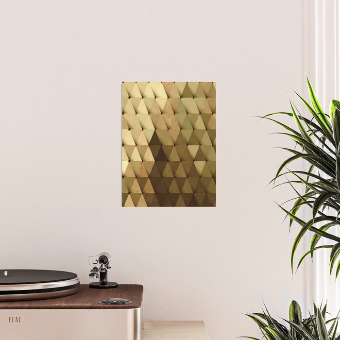 Triangles Yellow Brown Olive Green Poster Gallery Image 2