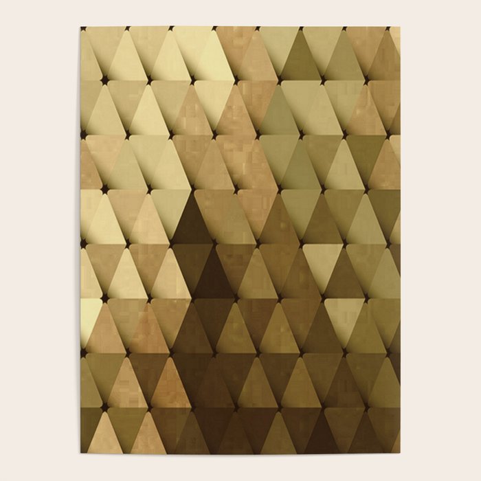 Triangles Yellow Brown Olive Green Poster Gallery Image 4