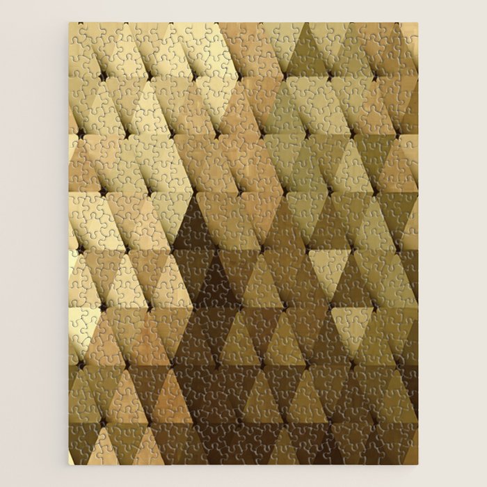 Triangles Yellow Brown Olive Green Jigsaw Puzzle