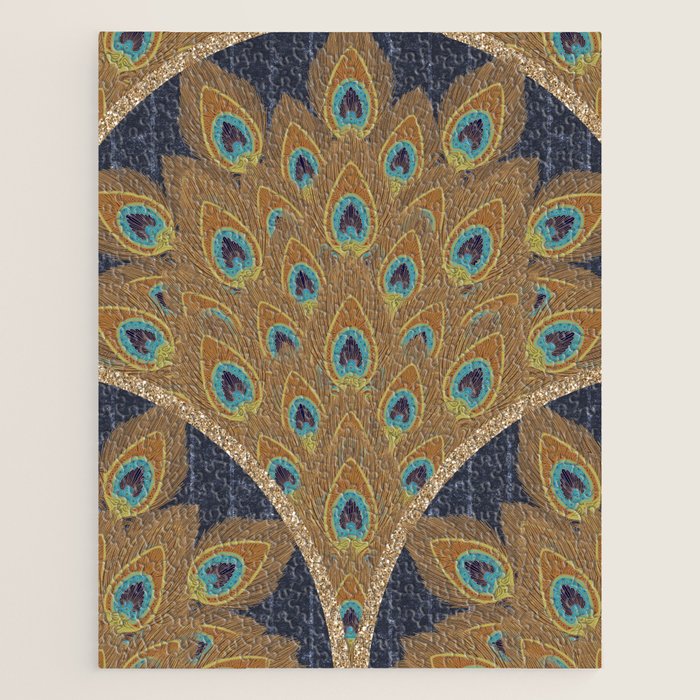Peacock Art Deco Jigsaw Puzzle Gallery Image 1