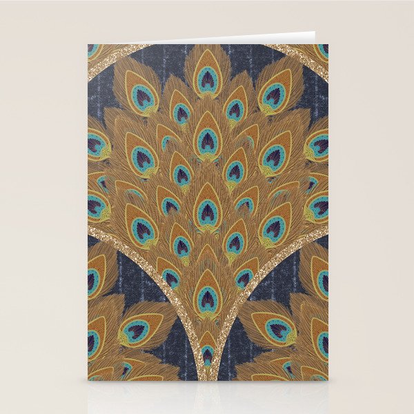 Peacock Art Deco Stationery Card Gallery Image 1