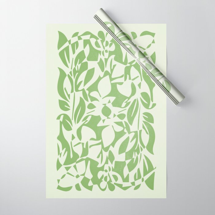 Floral Pattern: Forest Green Edition Wrapping Paper Gallery Image 1