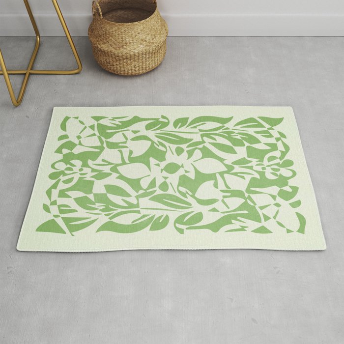 Floral Pattern: Forest Green Edition Rug Gallery Image 1