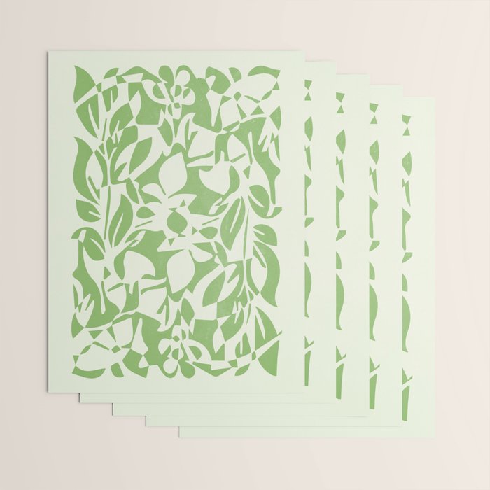 Floral Pattern: Forest Green Edition Wrapping Paper Gallery Image 3