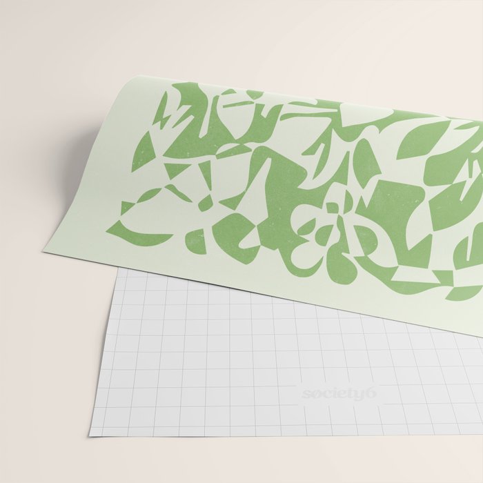 Floral Pattern: Forest Green Edition Wrapping Paper Gallery Image 2