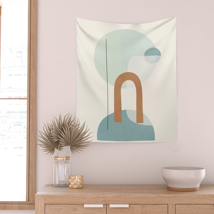 Azzurro Shapes No 55 Wall Tapestry Gallery Image 2