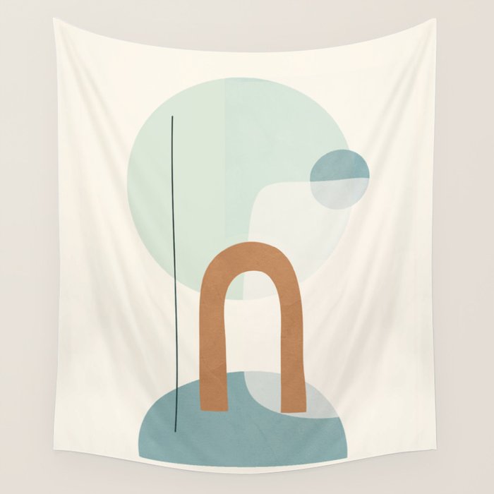 Azzurro Shapes No 55 Wall Tapestry Gallery Image 4